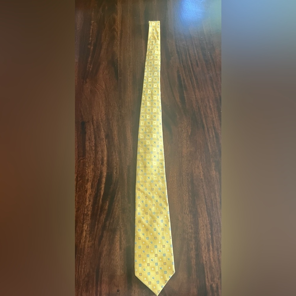 Jos. A. Bank Yellow and Blue Silk Tie
